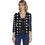 Background Dots Circles Graphic Women s Casual 3/4 Sleeve Spring Jacket