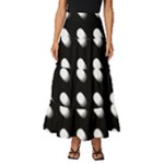 Background Dots Circles Graphic Tiered Ruffle Maxi Skirt