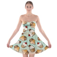 Cupcakes Cake Pie Pattern Strapless Bra Top Dress by Ndabl3x