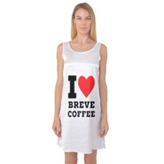 I Love Breve Coffee Sleeveless Satin Nightdress by ilovewhateva