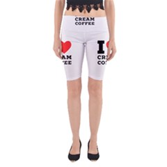 I Love Cream Coffee Yoga Cropped Leggings by ilovewhateva