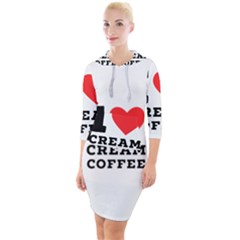I Love Cream Coffee Quarter Sleeve Hood Bodycon Dress by ilovewhateva