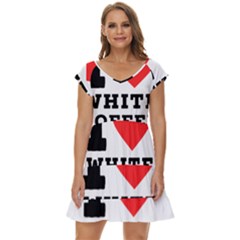 I Love White Coffee Short Sleeve Tiered Mini Dress by ilovewhateva