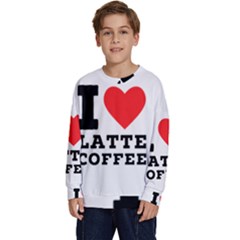 I Love Latte Coffee Kids  Long Sleeve Jersey by ilovewhateva