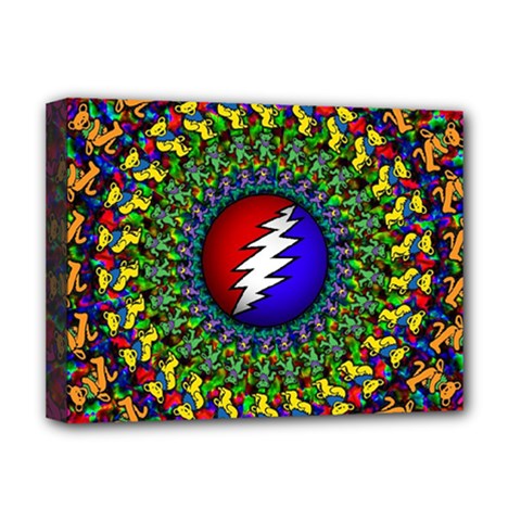 Grateful Dead Pattern Deluxe Canvas 16  X 12  (stretched)  by Wav3s