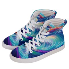 Wave Ocean Sea Tsunami Nautical Nature Water Men s Hi-top Skate Sneakers by Wav3s