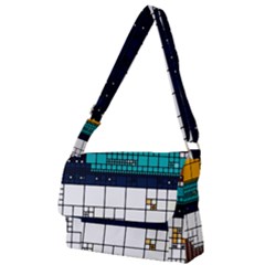 Abstract Statistic Rectangle Classification Full Print Messenger Bag (l) by Wav3s