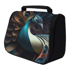 Peacock Bird Feathers Plumage Colorful Texture Abstract Full Print Travel Pouch (small) by Wav3s