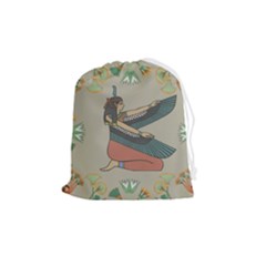 Egyptian Woman Wing Drawstring Pouch (medium) by Wav3s
