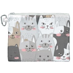 Cute Cats Seamless Pattern Canvas Cosmetic Bag (xxl) by Wav3s