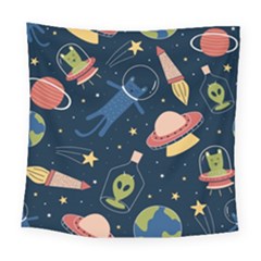 Seamless-pattern-with-funny-aliens-cat-galaxy Square Tapestry (large) by Wav3s