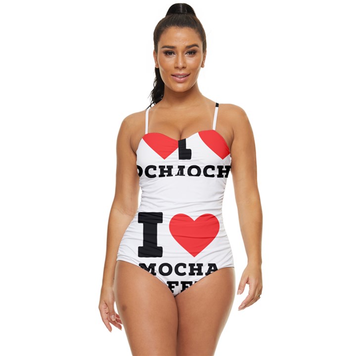 I love mocha coffee Retro Full Coverage Swimsuit