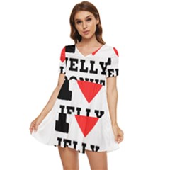 I Love Jelly Donut Tiered Short Sleeve Babydoll Dress by ilovewhateva