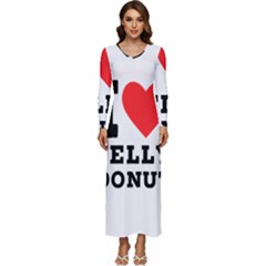 I Love Jelly Donut Long Sleeve Longline Maxi Dress by ilovewhateva