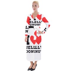 I Love Jelly Donut Velvet Maxi Wrap Dress by ilovewhateva