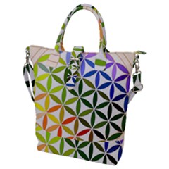 Mandala Rainbow Colorful Buckle Top Tote Bag by Ndabl3x