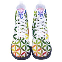 Mandala Rainbow Colorful Men s High-top Canvas Sneakers by Ndabl3x
