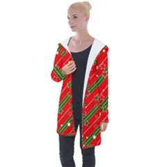 Christmas Paper Star Texture Longline Hooded Cardigan by Ndabl3x