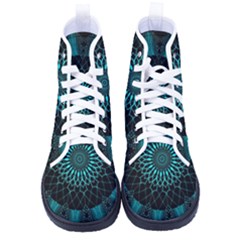 Ornament District Turquoise Men s High-top Canvas Sneakers