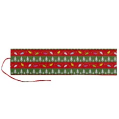 Christmas Papers Red And Green Roll Up Canvas Pencil Holder (l) by Ndabl3x