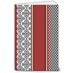 Background Damask Red Black 8  X 10  Softcover Notebook by Ndabl3x