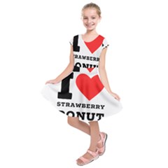 I Love Strawberry Donut Kids  Short Sleeve Dress by ilovewhateva