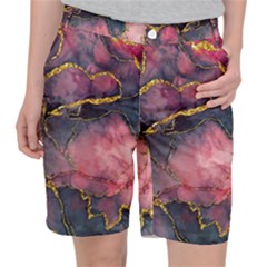 Pink Texture Resin Women s Pocket Shorts by Vaneshop