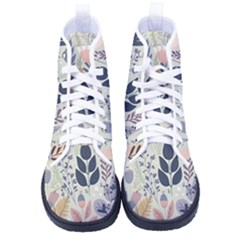 Flower Floral Pastel Women s High-top Canvas Sneakers by Vaneshop