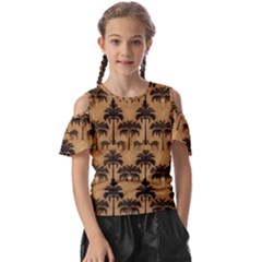 Camel Palm Tree Kids  Butterfly Cutout Tee by Vaneshop