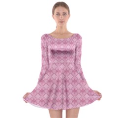 Pattern Print Floral Geometric Long Sleeve Skater Dress