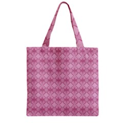 Pattern Print Floral Geometric Zipper Grocery Tote Bag
