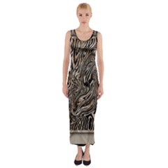 Zebra Abstract Background Fitted Maxi Dress by Vaneshop