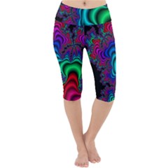 Abstract Piece Color Lightweight Velour Cropped Yoga Leggings by Vaneshop