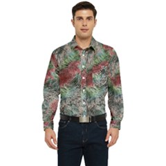 Design Pattern Scarf Gradient Men s Long Sleeve Pocket Shirt  by Vaneshop