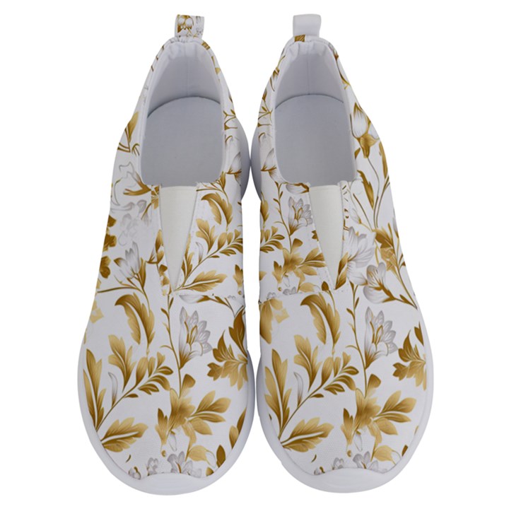 Flowers Gold Floral No Lace Lightweight Shoes