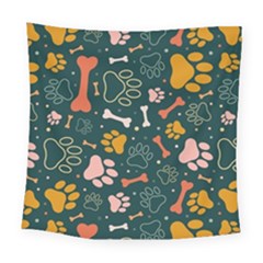 Dog Paw Colorful Fabrics Digitally Square Tapestry (large) by Wav3s