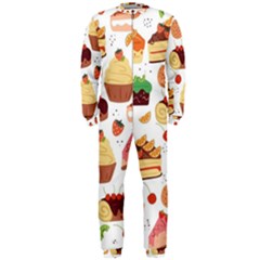 Seamless Pattern Hand Drawing Cartoon Dessert And Cake Onepiece Jumpsuit (men) by Wav3s