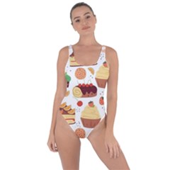 Seamless Pattern Hand Drawing Cartoon Dessert And Cake Bring Sexy Back Swimsuit by Wav3s