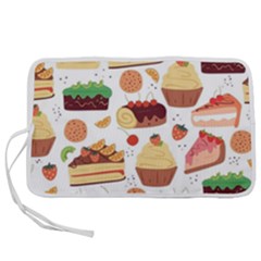 Seamless Pattern Hand Drawing Cartoon Dessert And Cake Pen Storage Case (s) by Wav3s