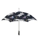 Space Cat Illustration Pattern Astronaut Straight Umbrellas View3
