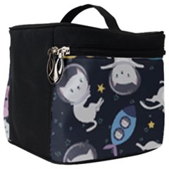 Space Cat Illustration Pattern Astronaut Make Up Travel Bag (big) by Wav3s