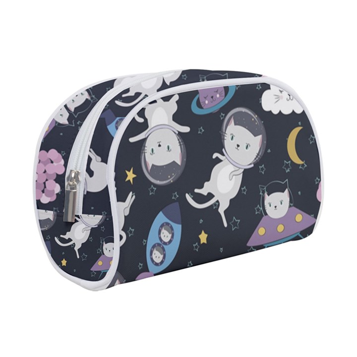 Space Cat Illustration Pattern Astronaut Make Up Case (Small)