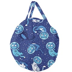 Cat Spacesuit Space Suit Astronaut Pattern Giant Round Zipper Tote by Wav3s