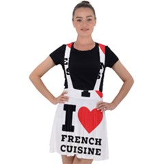 I Love French Cuisine Velvet Suspender Skater Skirt by ilovewhateva
