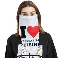 I Love Vegetarian Cuisine  Face Covering Bandana (triangle) by ilovewhateva
