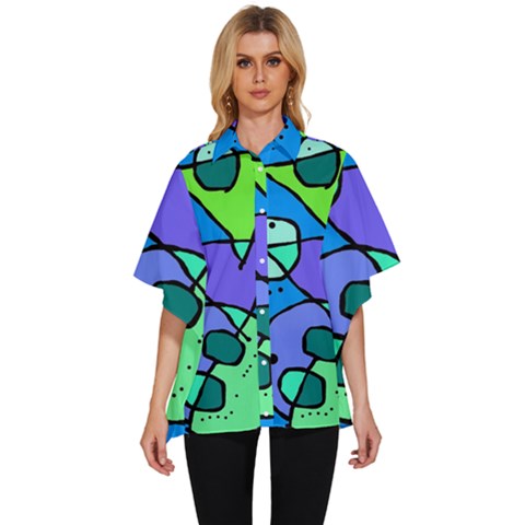 Mazipoodles In The Frame - Balanced Meal 5 Women s Batwing Button Up Shirt by Mazipoodles