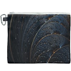 Abstract Dark Shine Structure Fractal Golden Canvas Cosmetic Bag (xxxl) by Vaneshop