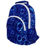 Blue Bubbles Abstract Rounded Multi Pocket Backpack