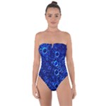 Blue Bubbles Abstract Tie Back One Piece Swimsuit