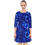 Blue Bubbles Abstract Smock Dress